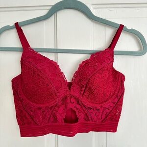 Victoria’s Secret Very Sexy Lined Plunge Corset Bra Red Size 32C